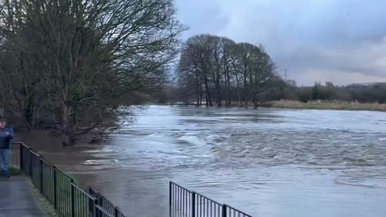Torrential rains bring severe flooding to Greater Manchester, England, UK