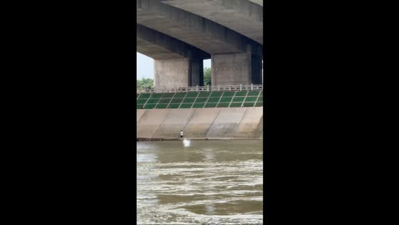 Fishing attempt on bridge ends as catch slips back into lake in Sichuan, China