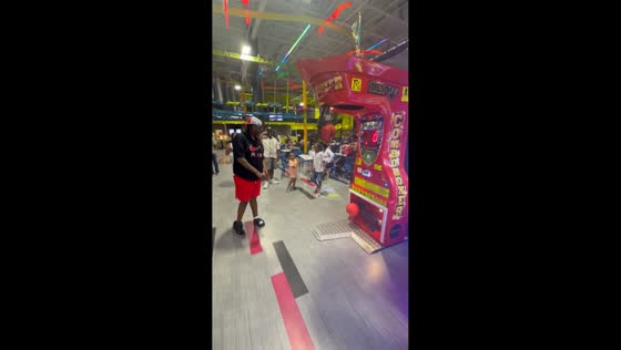 Man hilariously loses balance after hitting punching machine in Bronx, USA