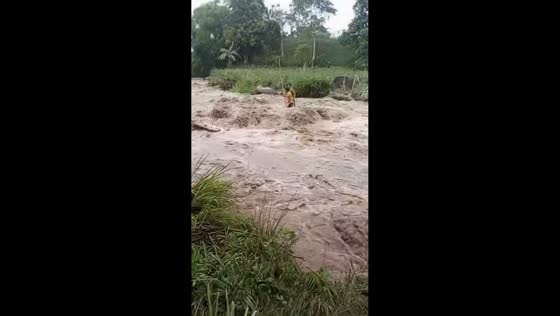 Boy rescued from fast-flowing river in Pangantucan, Bukidnon, Philippines