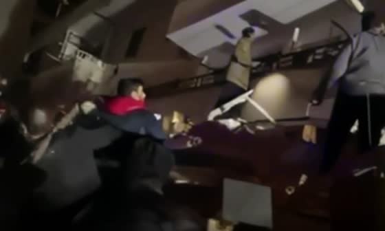 People screamed for help under the rubble after an earthquake brought down an apartment building in Turkey