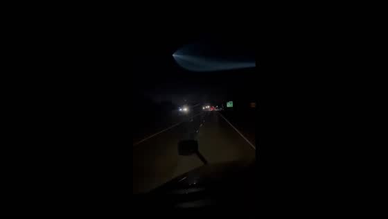 SpaceX rocket launch creates glowing plume over Interstate 16 in Dublin, USA