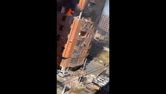 Gas explosion destroys illegally built high-rise in Makhachkala, Russia