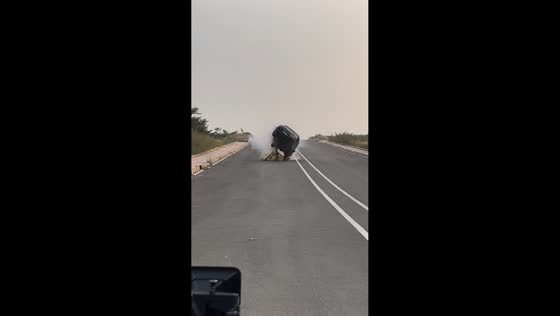 Car flips during stunt, crew rushes to help in Hyderabad, India