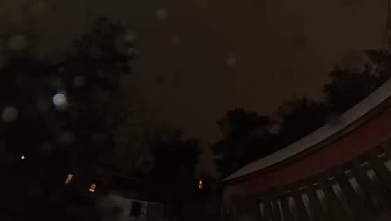 Nighttime thundersnow storm brings lightning and heavy snowfall to State College, Pennsylvania, USA
