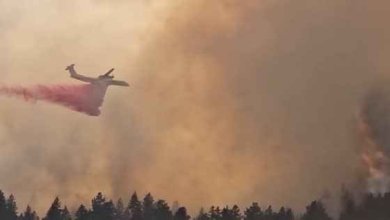 Massive forest fire in Spokane, USA