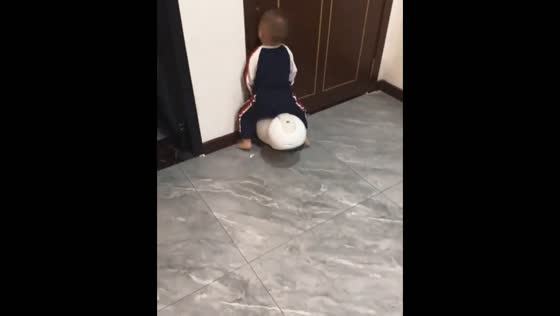 Child crashes toy car and starts crying in Shandong Province