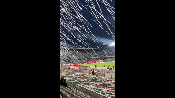 Universitatea Cluj fans create electrifying atmosphere before match in Cluj-Napoca, Romania