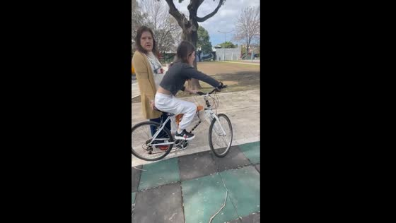 13-year-old Sahira's bicycle ride ends in a tumble