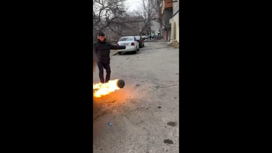 Fiery football: kicking flames in Dagestan