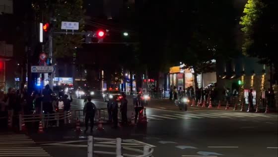 Trump’s motorcade passes through city streets during visit to Tokyo, Japan