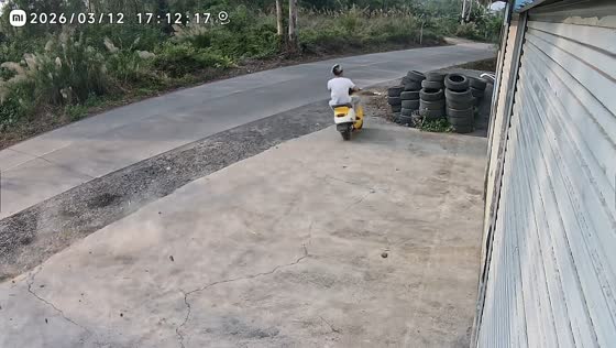 Electric scooter accident on roadside in Guangxi, China