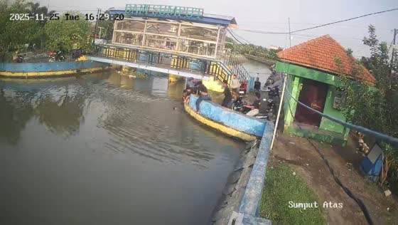 Child rescued from water at Di Pintu Air Sumput, Sidoarjo, Indonesia