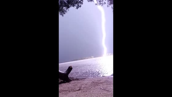 Isolated island camper captures intense lightning storm in Esquina, Argentina