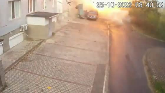 Cameras filmed the moment of the explosion near the television center in Melitopol