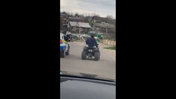 Quad bike crashes during police pursuit in Floreni, Moldova