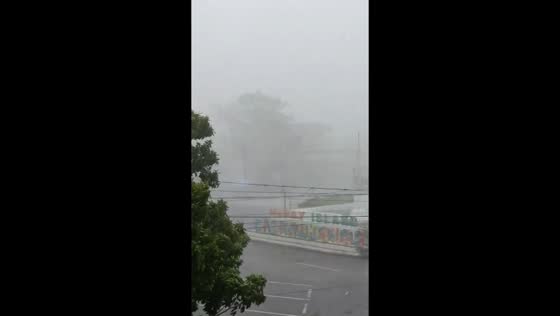 Heavy rain and strong winds hit Virac amid Typhoon Uwan, Philippines