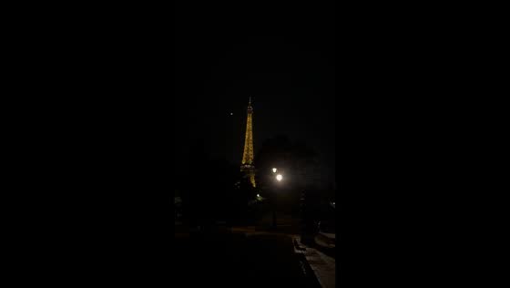Lightning strikes Eiffel Tower during storm in Paris, France