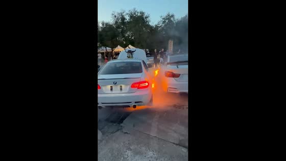 BMW M3 E92 erupts in flames at popular car meet in Milan, Italy