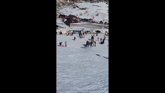 Speeding sledder crashes into tourists in Tirana, Albania