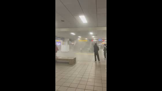 Smoke grenade incident at Taipei Main Station MRT in Taipei, Taiwan