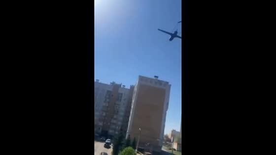 Drone impact damages residential building in Cheboksary, Russia