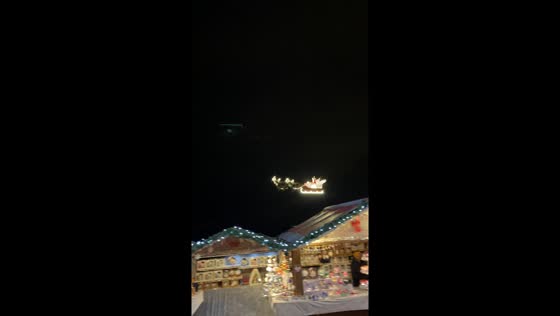 Montreux's enchanting Christmas tradition: Santa's sleigh soars over Lac Leman market