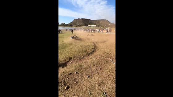 Motorbike racer's dramatic fall at Villa del Dique race