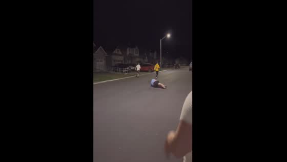 Unexpected tumble: friends rally to the aid of fallen runner in evening contest