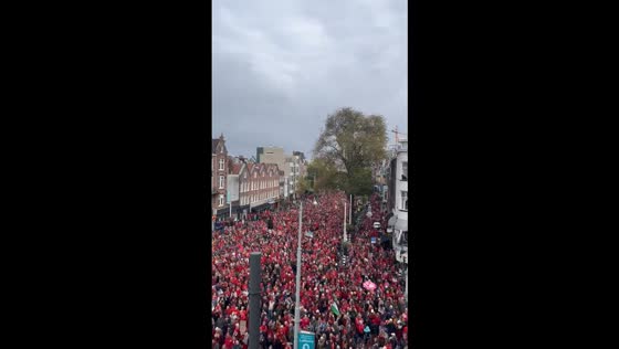 Tens of thousands join “Red Line” pro-Palestine protest in Amsterdam, Netherlands