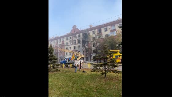 Conflict in Zaporizhzhia: building damaged by shelling