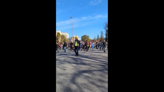 Anti-ICE protest outside Super Bowl at Levi’s Stadium in Santa Clara, California, USA