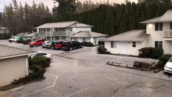Hail storm hits near Shuksan Middle School, Bellingham, WA