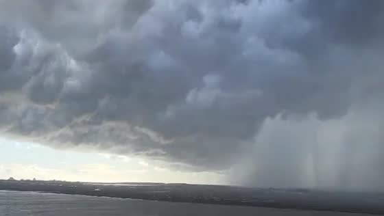 Intense westward rain storm in Ayamonte, Spain
