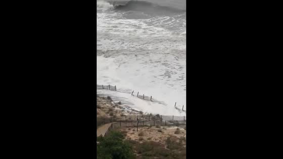 Nor’easter erodes beach and washes out dune fences along 140th Street in Ocean City, USA