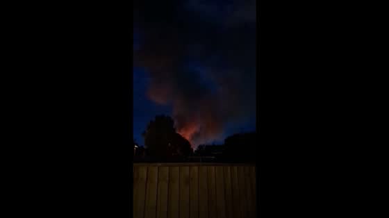 Massive explosion and fire at industrial estate warehouse in Swindon, England, UK