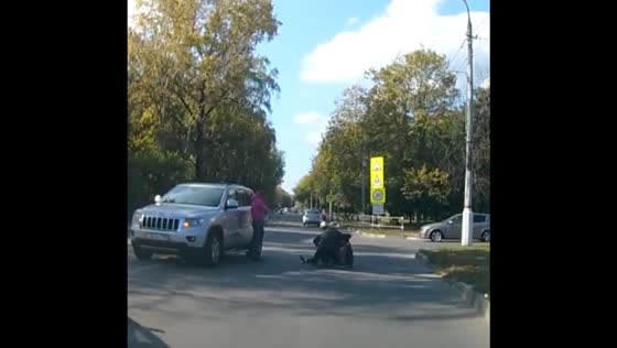 Pedestrian injured in road crossing accident in Ramenskoye, Russia