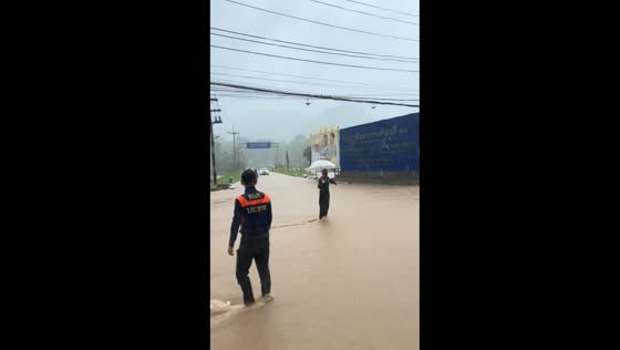 Flooding in Thong Pha Phum District, Thailand