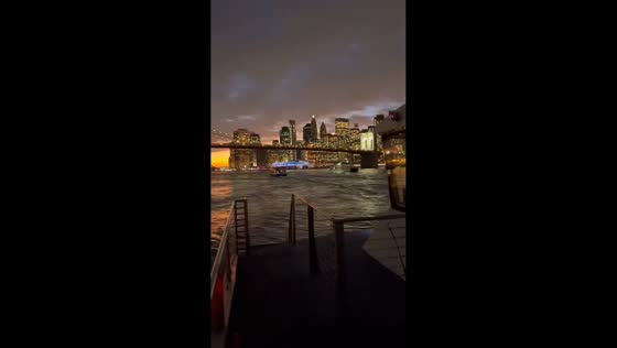 Stunning city lights captured during ferry ride in New York, USA