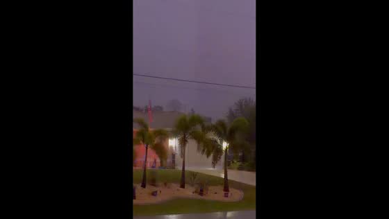 Intense nighttime storm unleashes heavy rain and lightning in North Port, Florida