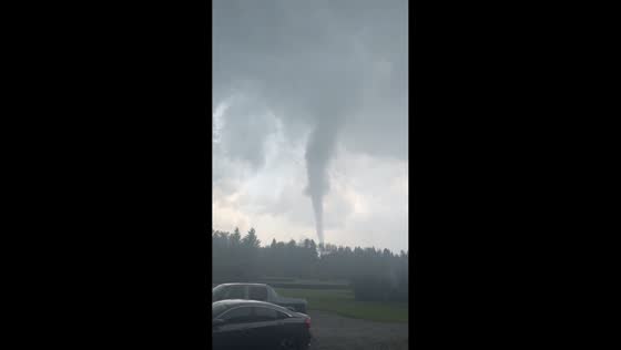 Large tornado forms near Rocky Mountain House in Canada