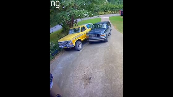 Car collides and rolls downhill in Marietta, Georgia, USA