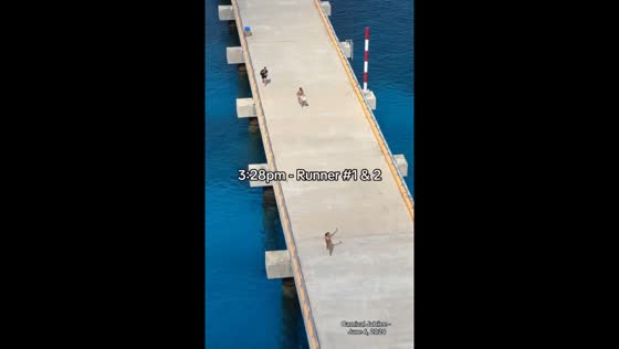 Cruise passengers run to ship in Cozumel, Mexico