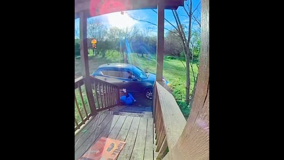 Man trips and falls while walking down stairs in Texas, USA