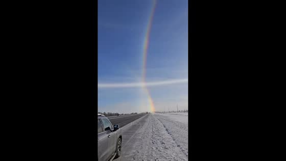 Stunning rainbow spotted in Karaganda, Kazakhstan