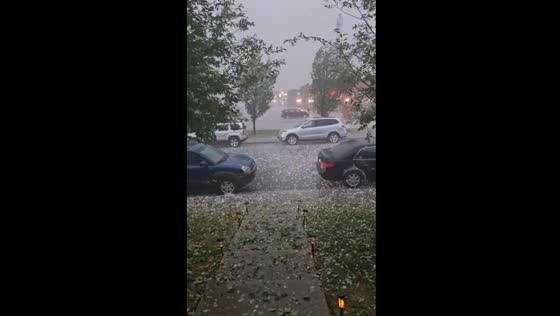 Heavy hail storm hits Northwest Calgary