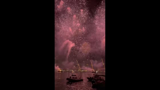 Spectacular fireworks illuminate the Bay of Cannes during pyrotechnic festival in France