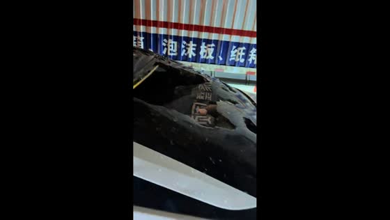 Hailstorm damages vehicle while driving in Yunnan, China