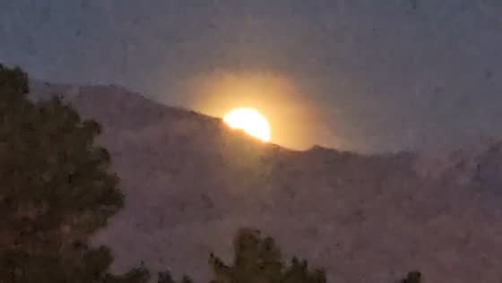 Supermoon rising over Pahrump, Nevada, USA