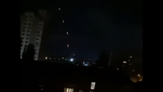 Oreshnik missiles seen during nighttime attack in Kyiv, Ukraine